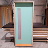 Timber Entry Door - Pre-Hung in a 2093h x 887w Frame, Solid Core w/ 1 x Obscure Glass *2nd* 10549