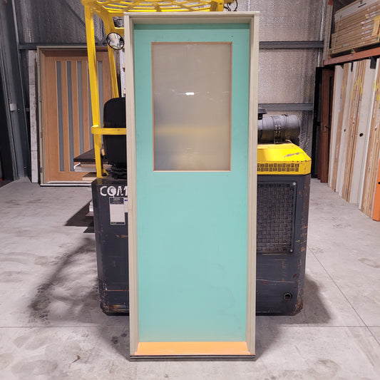 Timber Entry Door - Pre-Hung in a 2095h x 787w Frame, Solid Core w/ 1 x Obscure Glass *2nd* 10551