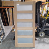 Timber Entry Door - 2040h x 920w Solid Core w/ 5 x Obscure Glass *Factory 2nd* 10552