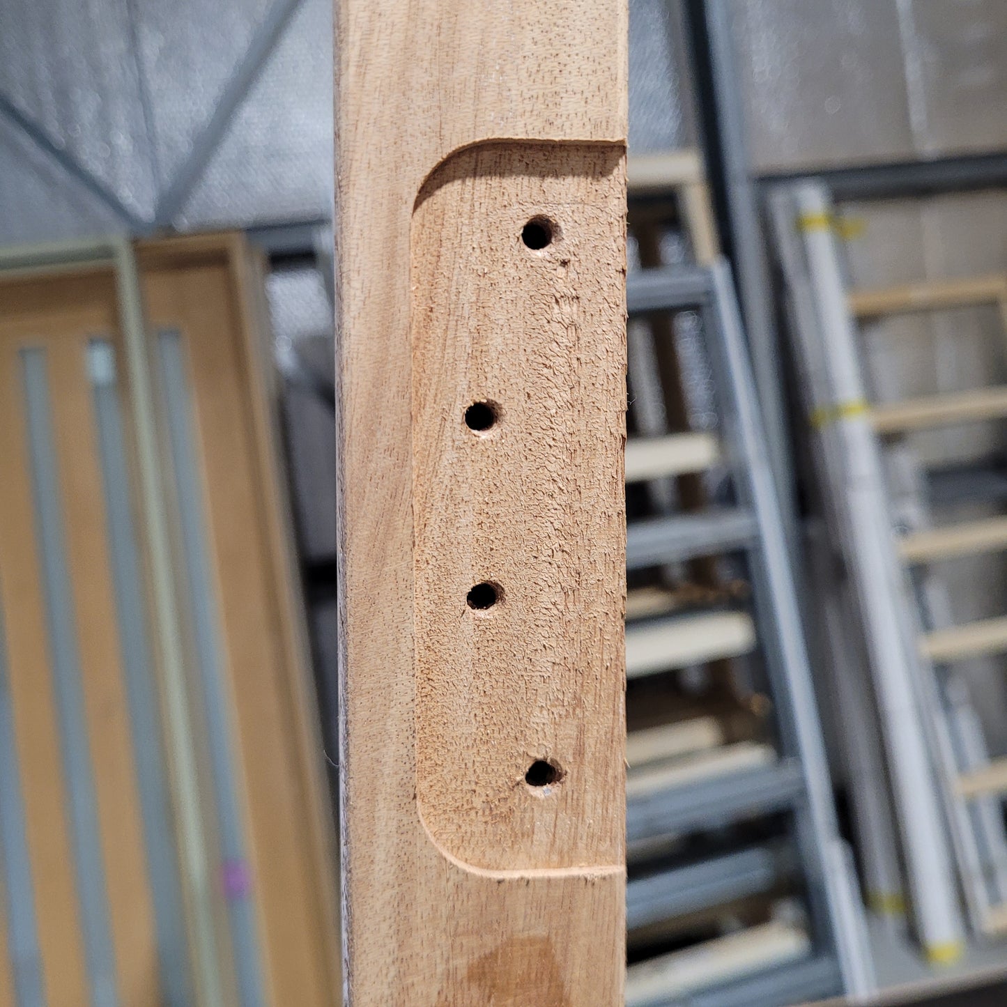 Timber Entry Door - 2040h x 1200w Solid Core w/ 4 x Obscure Glass *Factory 2nd* 10558