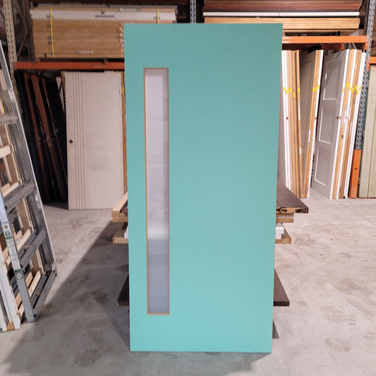 Timber Entry Door - 2040h x 920w Solid Core w/ 1 x Obscure Glass *Factory 2nd* 10559