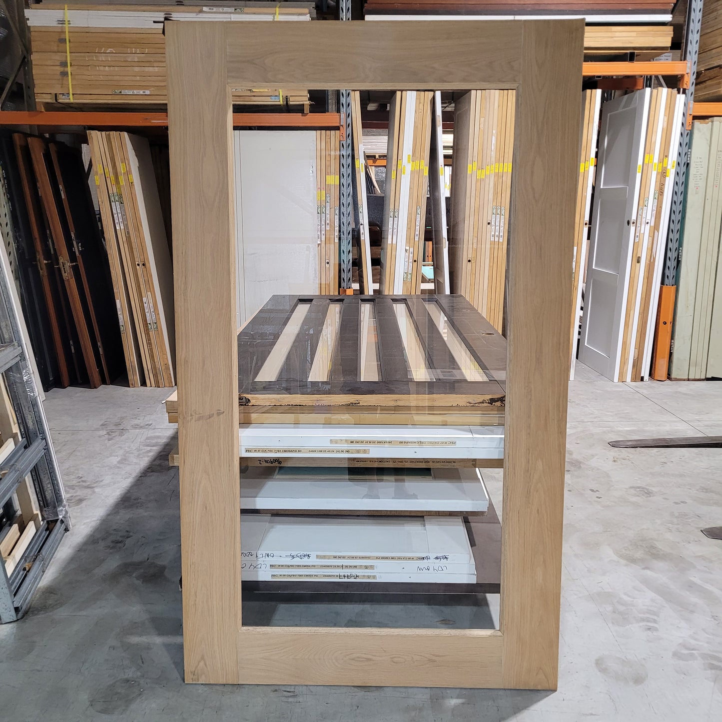 Timber Entry Door - 2040h x 1200w Solid Core w/ 1 x Clear Glass *Factory 2nd* 10561