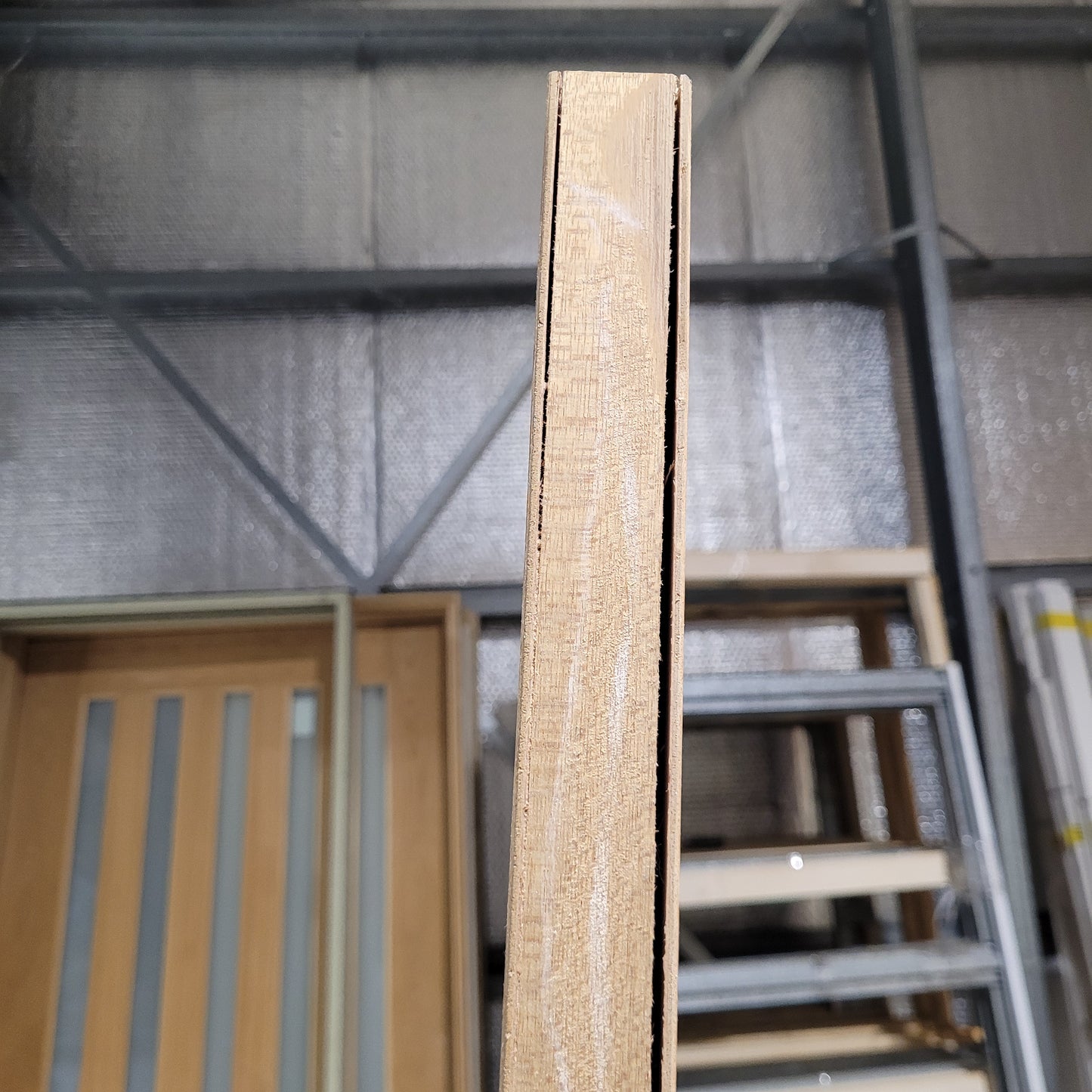 Timber Entry Door - 2040h x 1200w Solid Core w/ 6 x Obscure Glass (XN16) *Factory 2nd* 10562