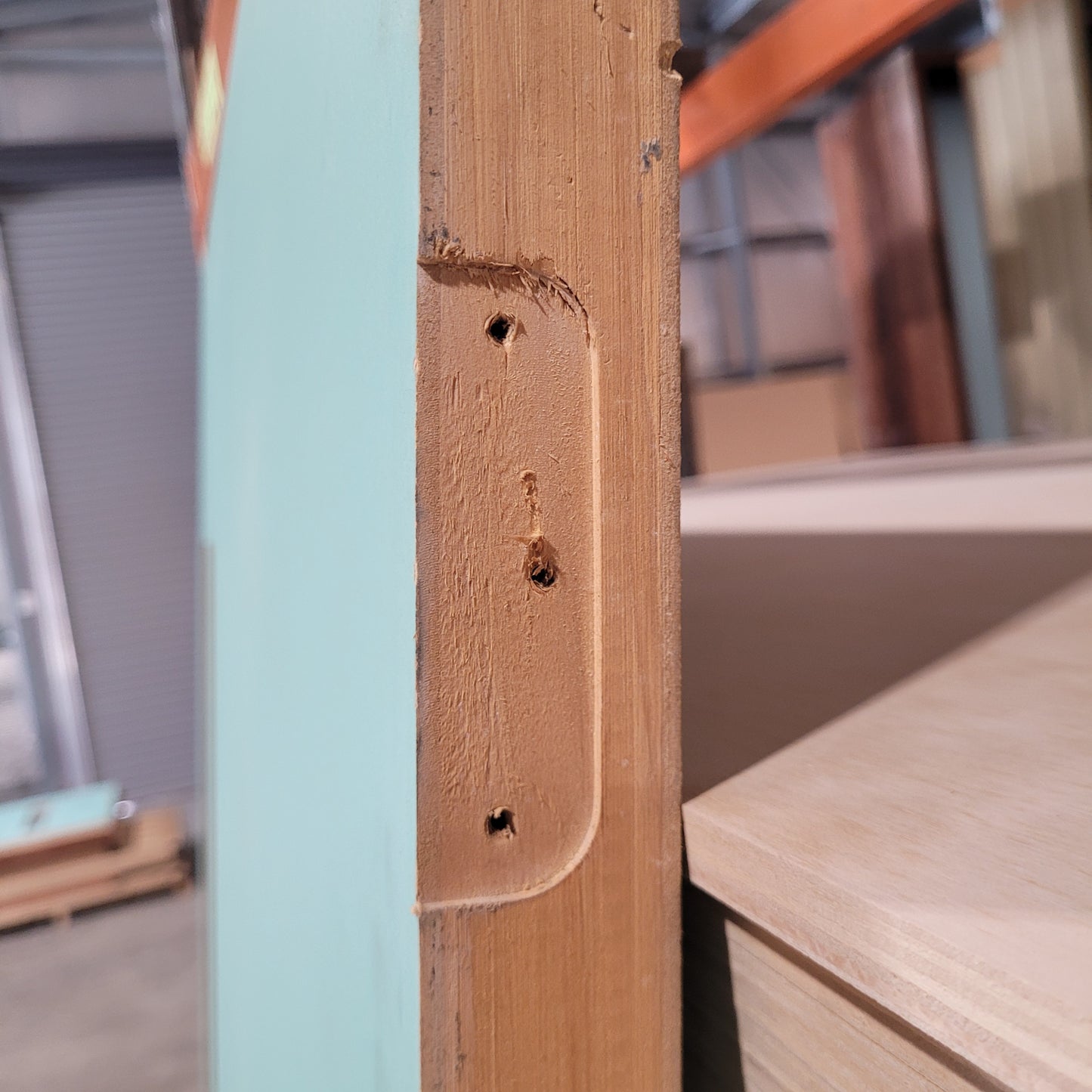 Timber Entry Door - 2040h x 920w Solid Core w/ 1 x Obscure Glass *Factory 2nd - Bowed* 10563