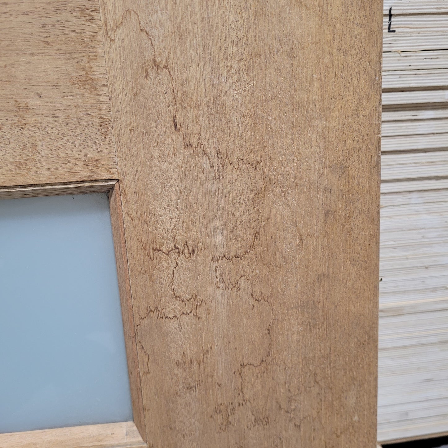 Timber Entry Door - 2040h x 1020w Solid Core w/ 6 x Obscure Glass *Factory 2nd - Bowed* 10565