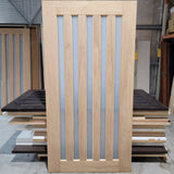 Timber Entry Door - 2340h x 1200w Solid Core w/ 5 x Obscure Glass *Factory 2nd* 10570