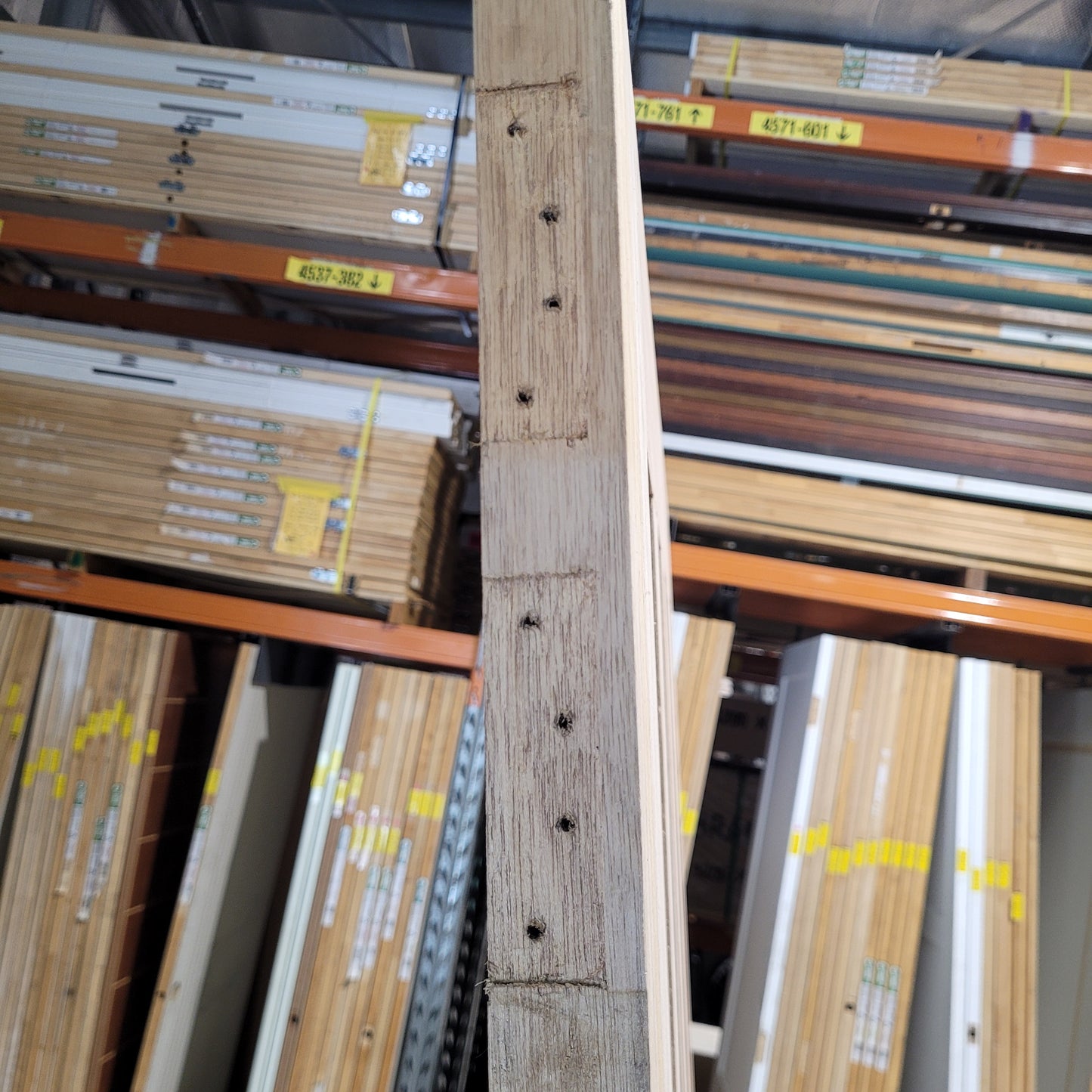 Timber Entry Door - 2340h x 1200w Solid Core w/ 5 x Obscure Glass *Factory 2nd* 10571