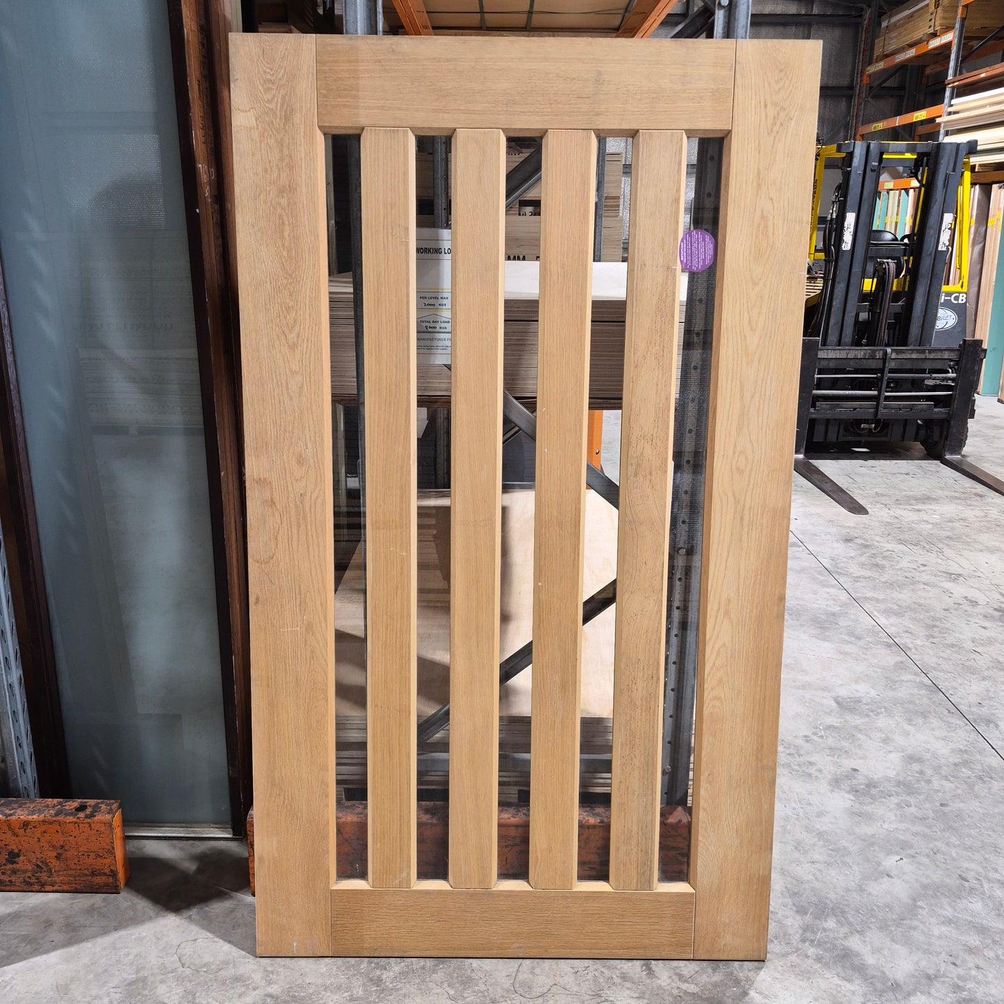 Timber Entry Door - 2040h x 1200w Solid Core w/ 5 x Clear Glass *Factory 2nd* 10587