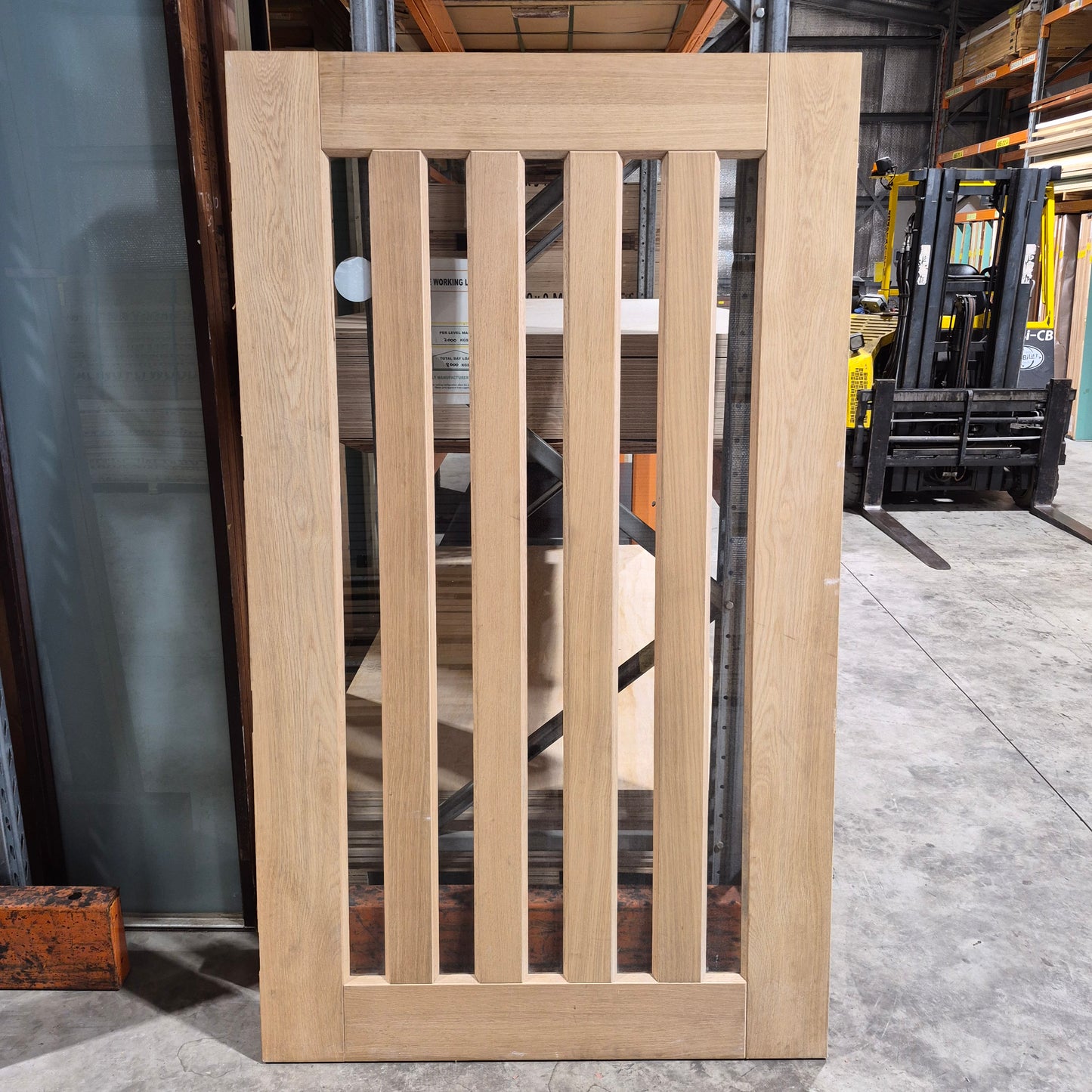 Timber Entry Door - 2040h x 1200w Solid Core w/ 5 x Clear Glass *Factory 2nd* 10587