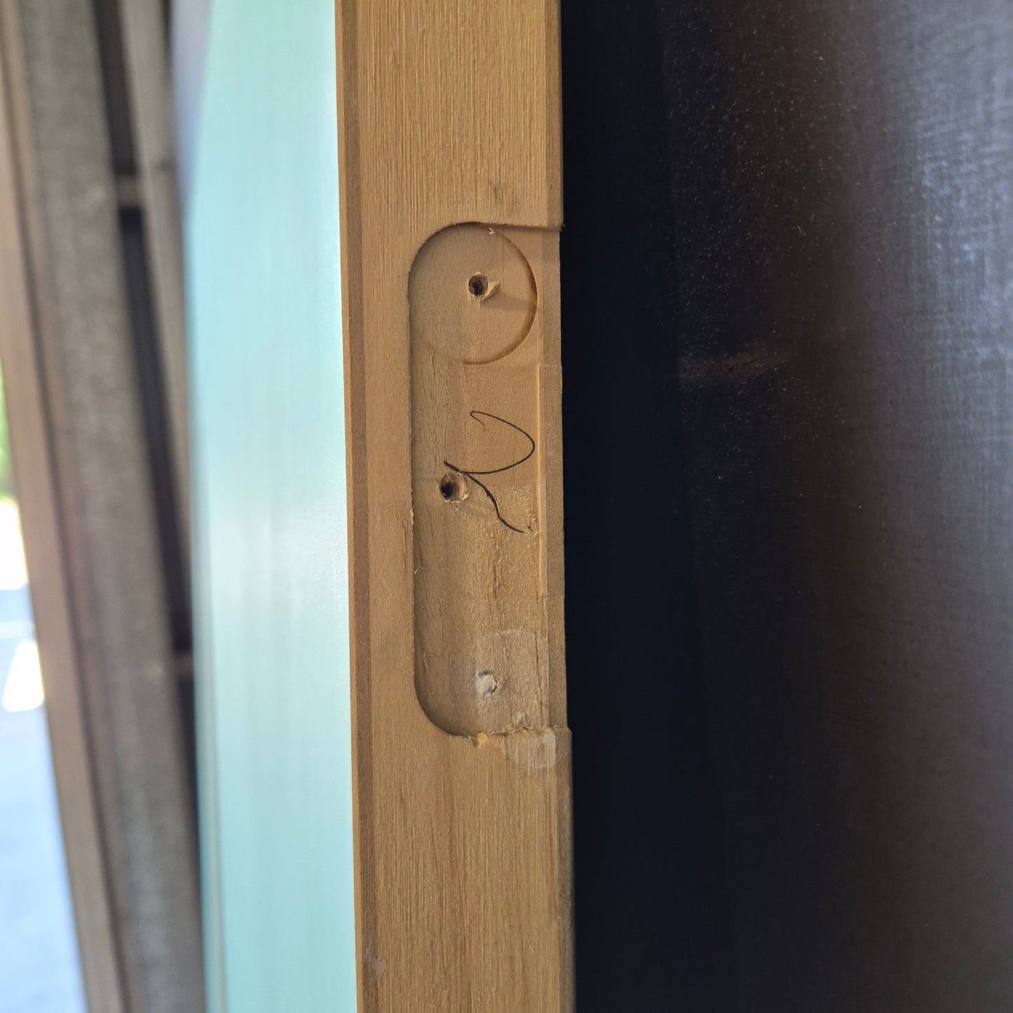 Timber Entry Door - 2040h x 920w Solid Core w/ 1 x Curved Obscure Glass *Factory 2nd* 10589