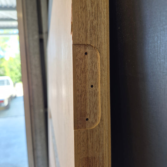 Timber Entry Door - 2040h x 1200w Solid Core w/ 4 x Obscure Glass *Factory 2nd* 10591