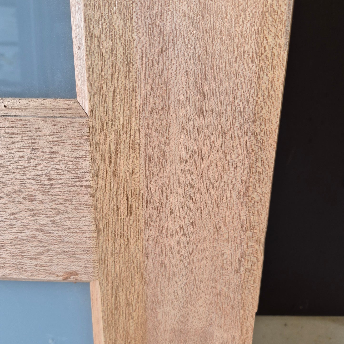 Timber Entry Door - 2040h x 870w Solid Core w/ 6 x Obscure Glass (XS26) *Factory 2nd* 10593