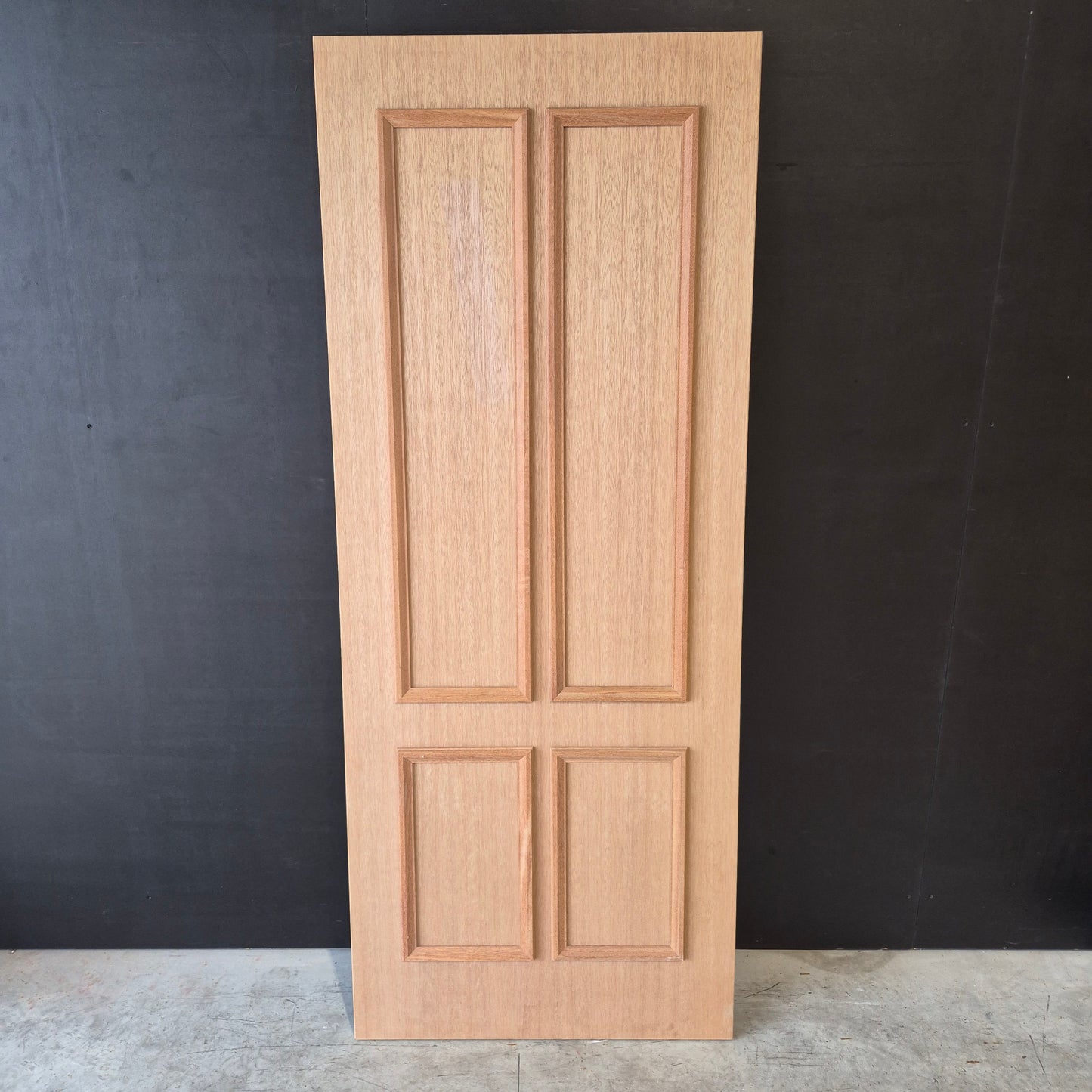 Timber Entry Door - 2040h x 820w Solid Core w/ Raised Moulding One Side *Factory 2nd* 10597