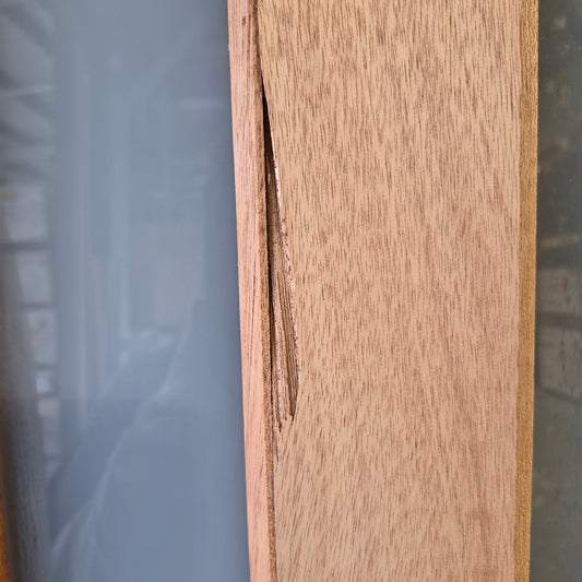 Timber Entry Door - 2340h x 1200w Solid Core w/ 5 x Obscure Glass (XS45) *Factory 2nd* 10606