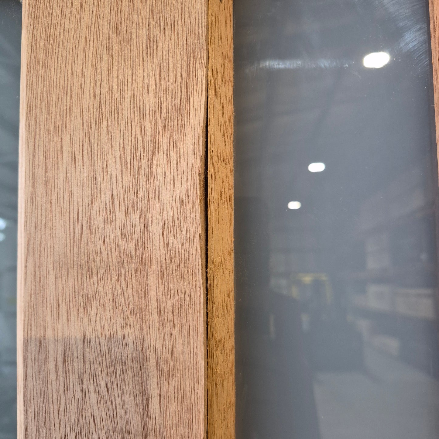 Timber Entry Door - 2340h x 1200w Solid Core w/ 5 x Obscure Glass (XS45) *Factory 2nd* 10606