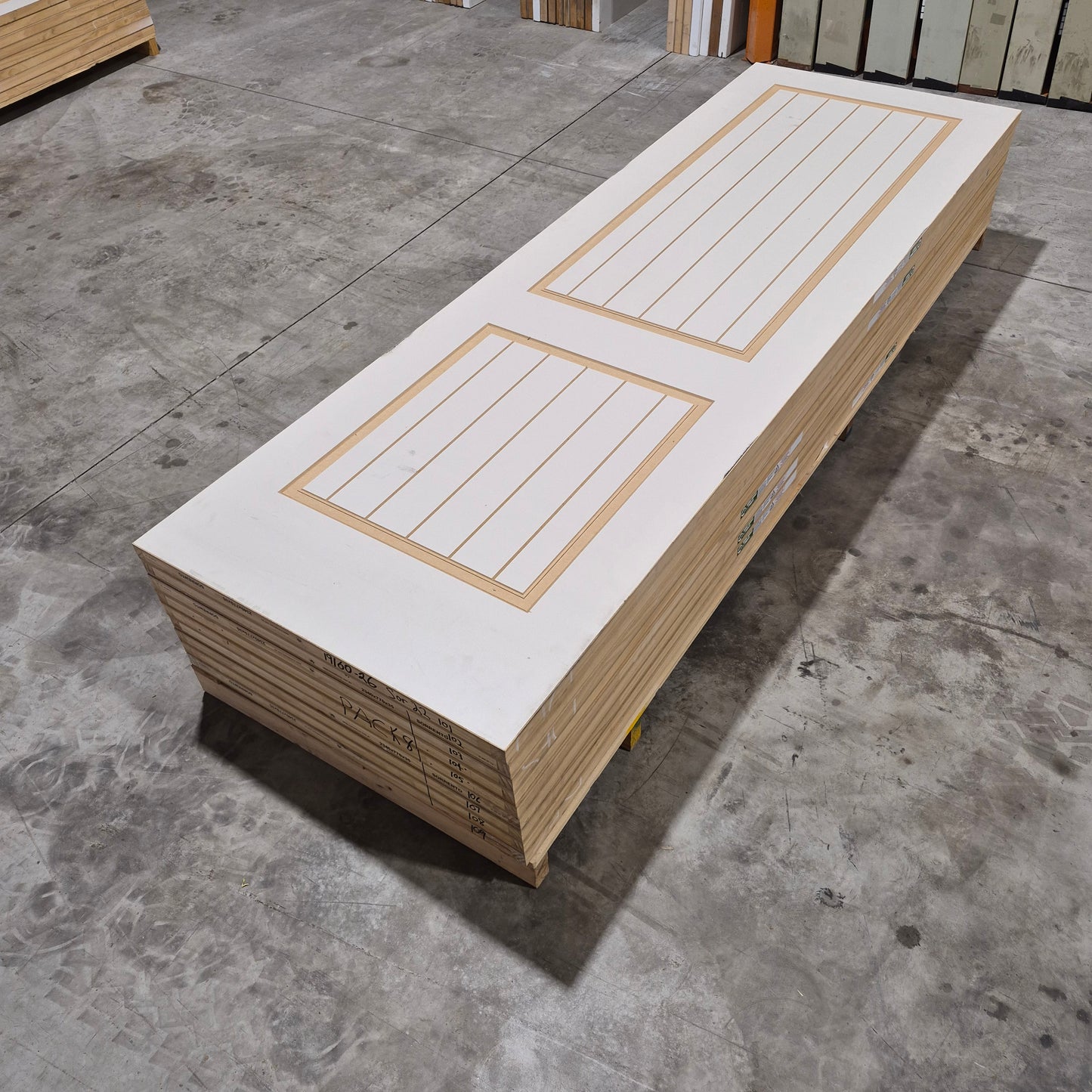 Timber Door - 2340h x 770w Hollow Core Internal Door w/ Pattern (Sorrento) *Factory 2nd* SKU: 10619