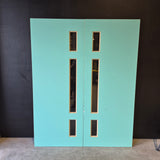 French Door - 2 x 2040h x 820w Solid Core Timber Entry Doors w/ 3 x Clear Glass *Factory 2nd* 10622