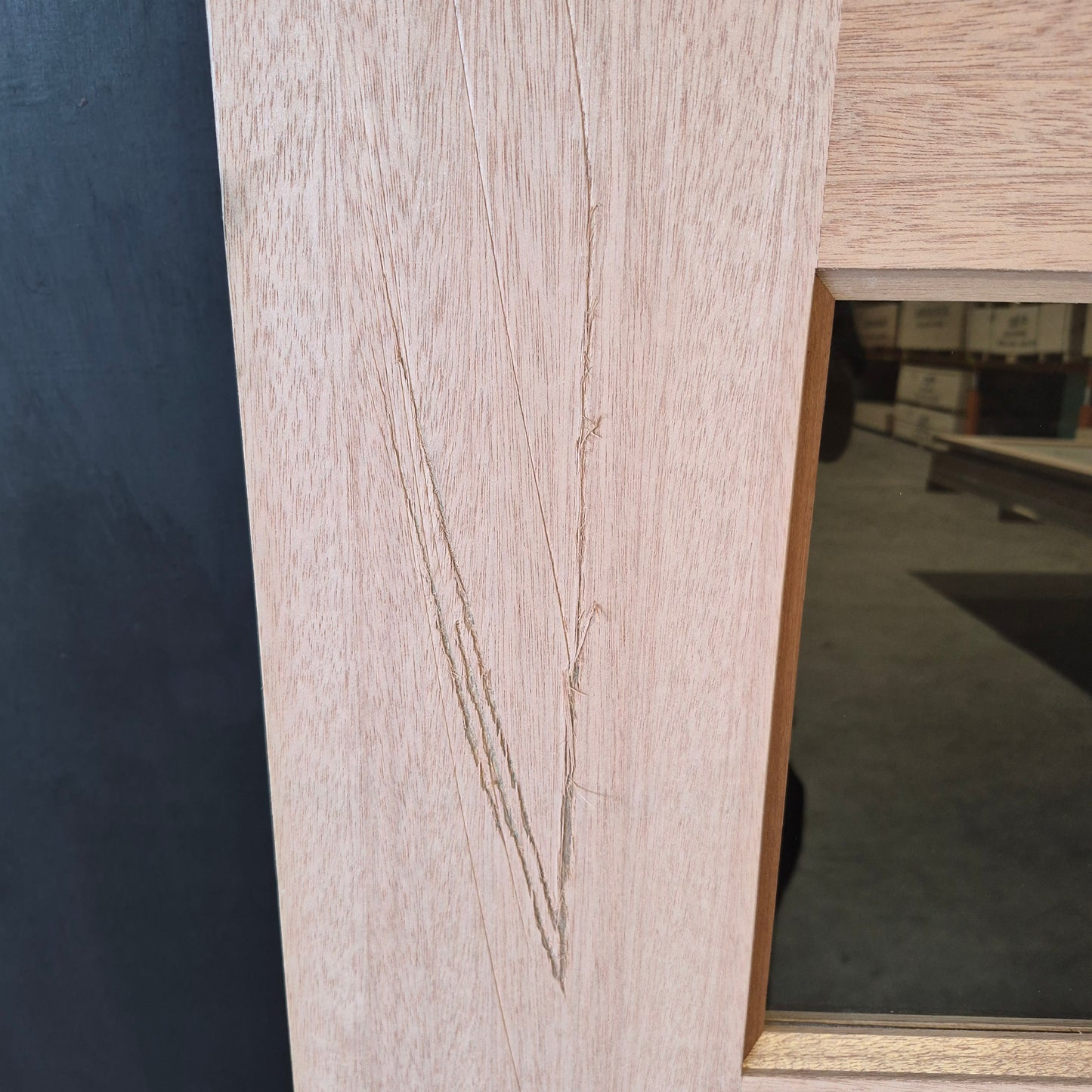 Timber Entry Door - 2040h x 1200w Solid Core w/ 4 x Clear Glass (XS24) *Factory 2nd* 10669
