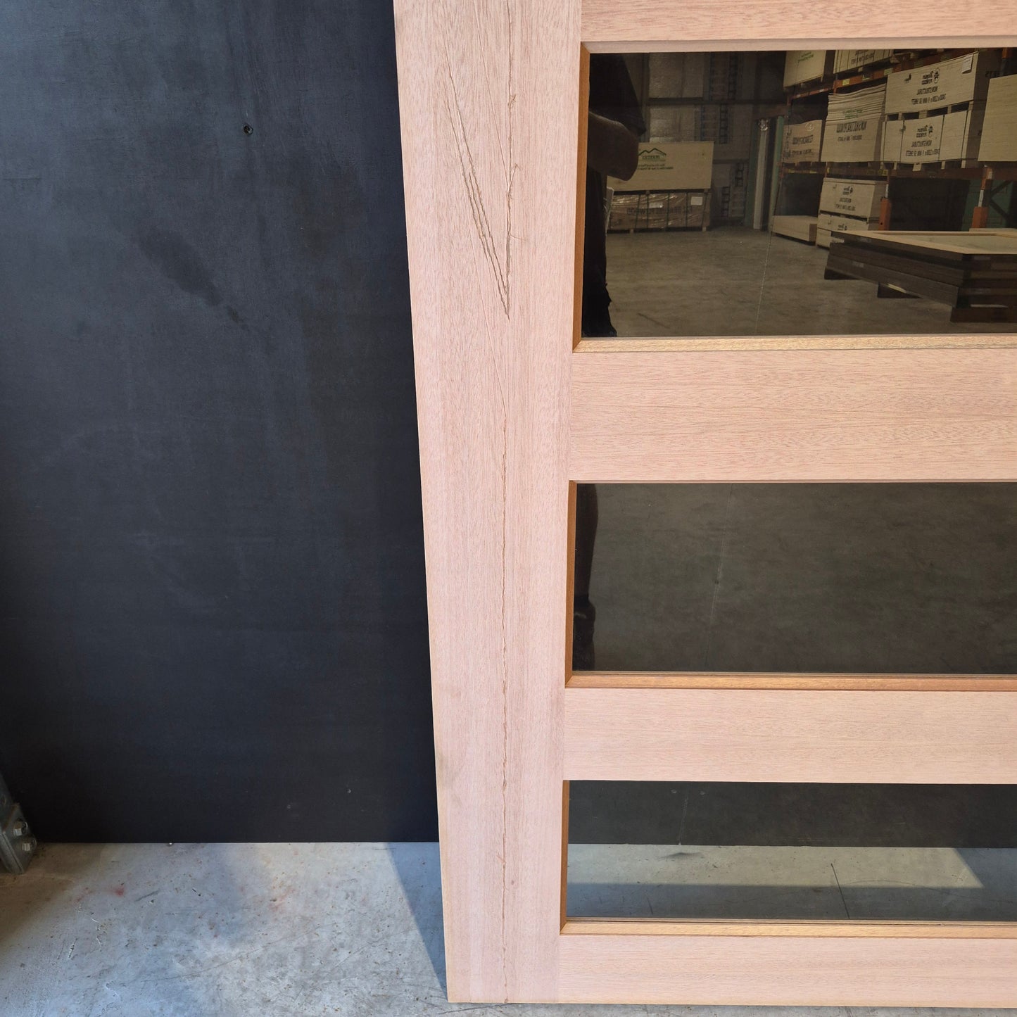 Timber Entry Door - 2040h x 1200w Solid Core w/ 4 x Clear Glass (XS24) *Factory 2nd* 10669