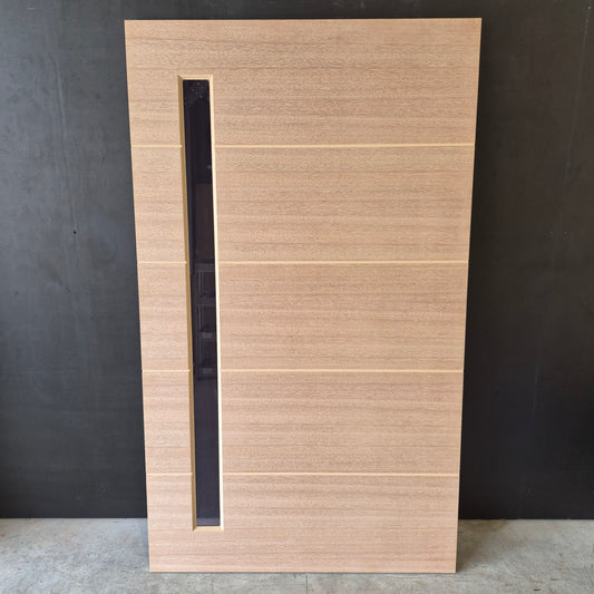 Timber Entry Door - 2040h x 1200w Solid Core w/ 1 x Tinted Glass (XLR160) *Factory 2nd* 10672