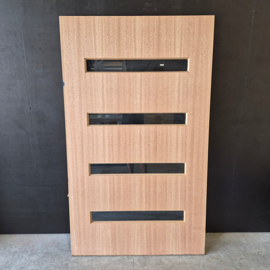 Timber Entry Door - 2040h x 1200w Solid Core w/ 4 x Clear Glass (XN5) *Factory 2nd* 10673