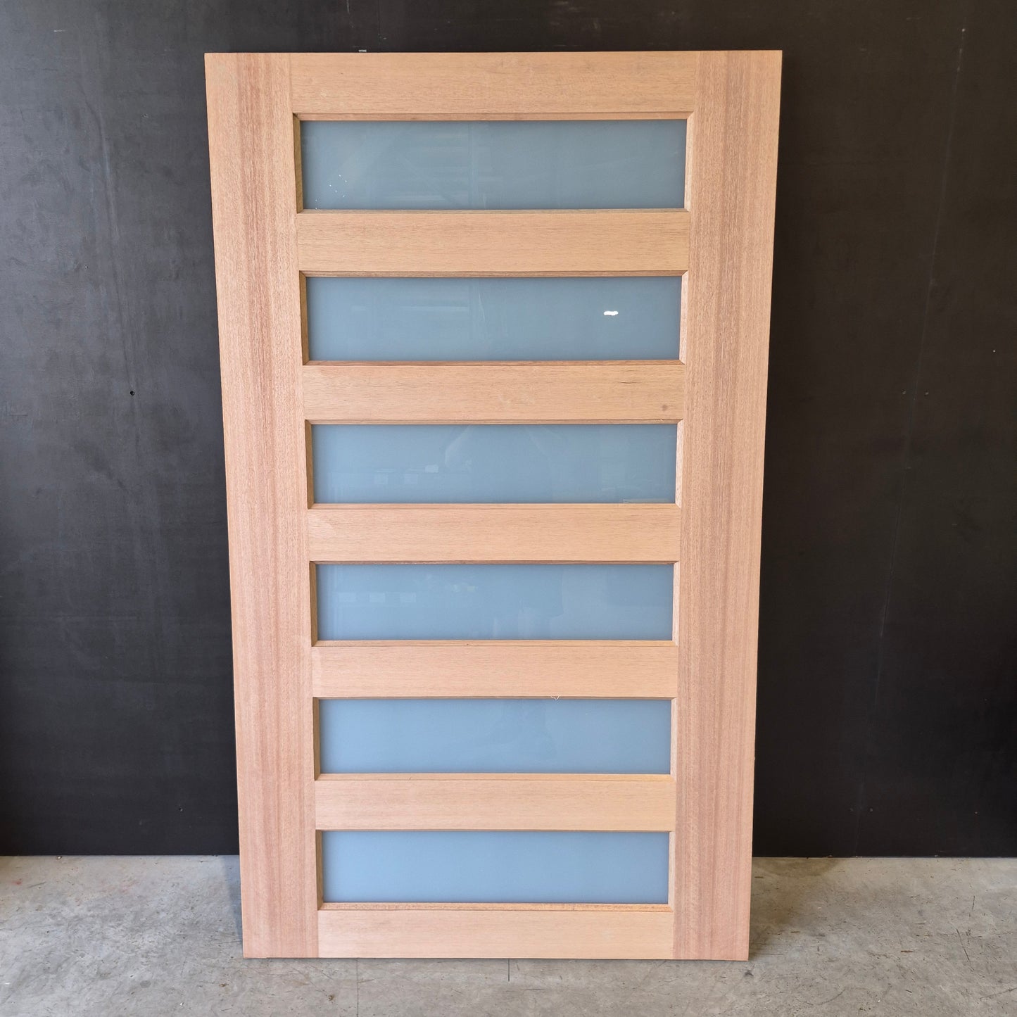 Timber Entry Door - 2040h x 1200w Solid Core w/ 6 x Obscure Glass (XS26) *Factory 2nd* 10675