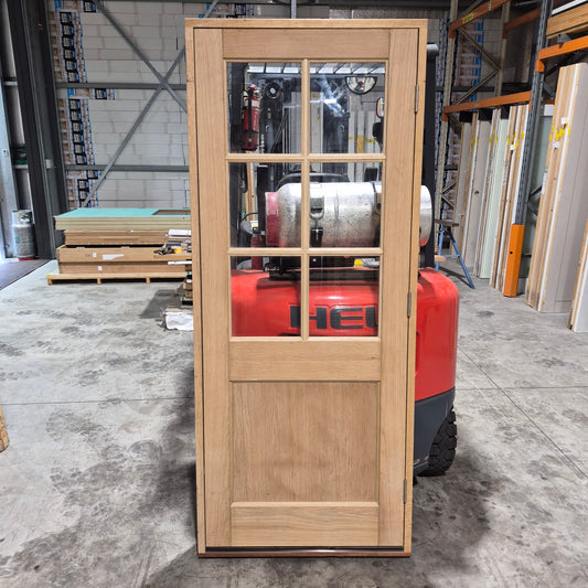 Timber Entry Door - Pre-Hung in a 2120h x 887w Frame w/ 6 x Clear Glass *Factory 2nd* 10685