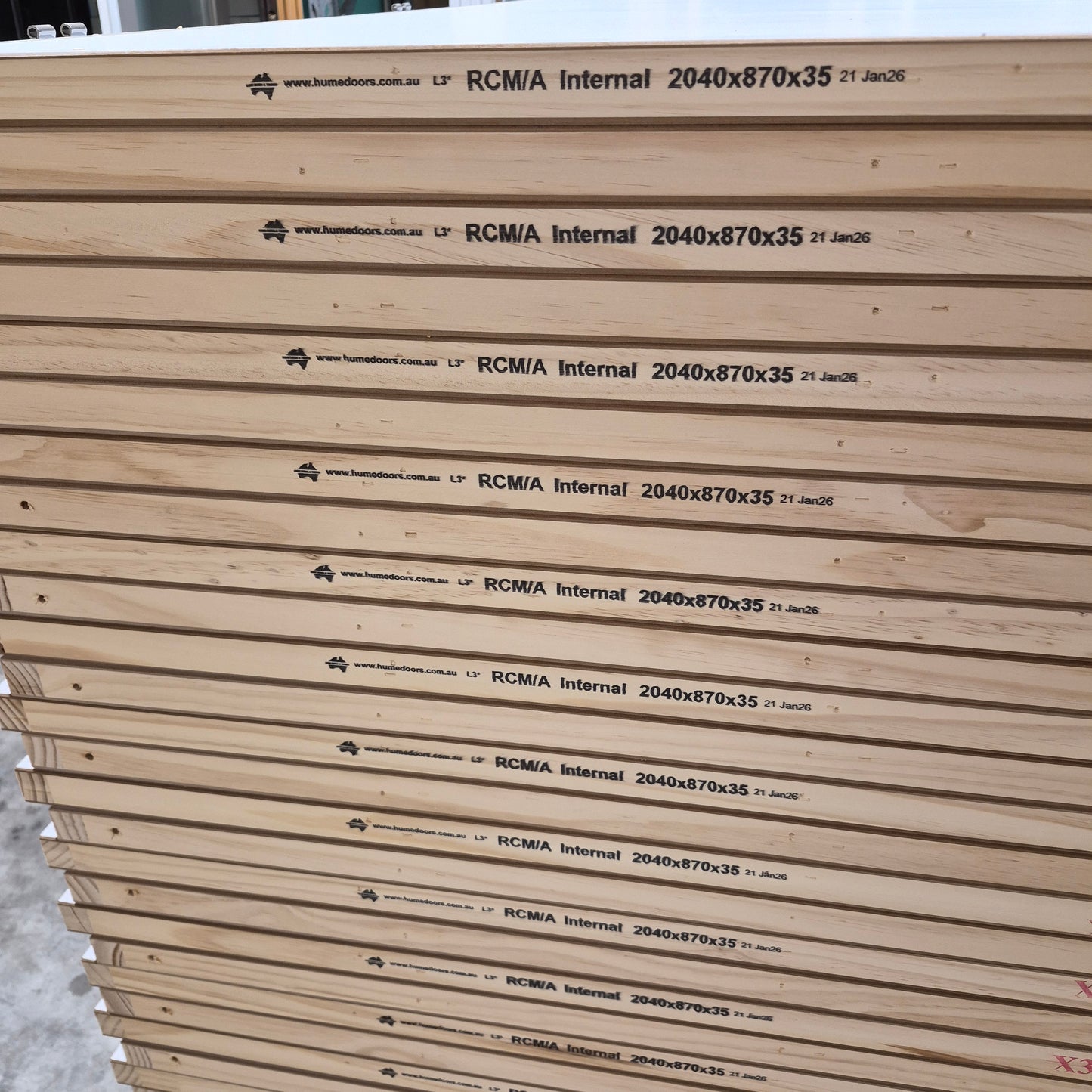 Timber Door - 2040h x 870w  Plain Hollow Internal Timber Door *Factory 2nd* 10688
