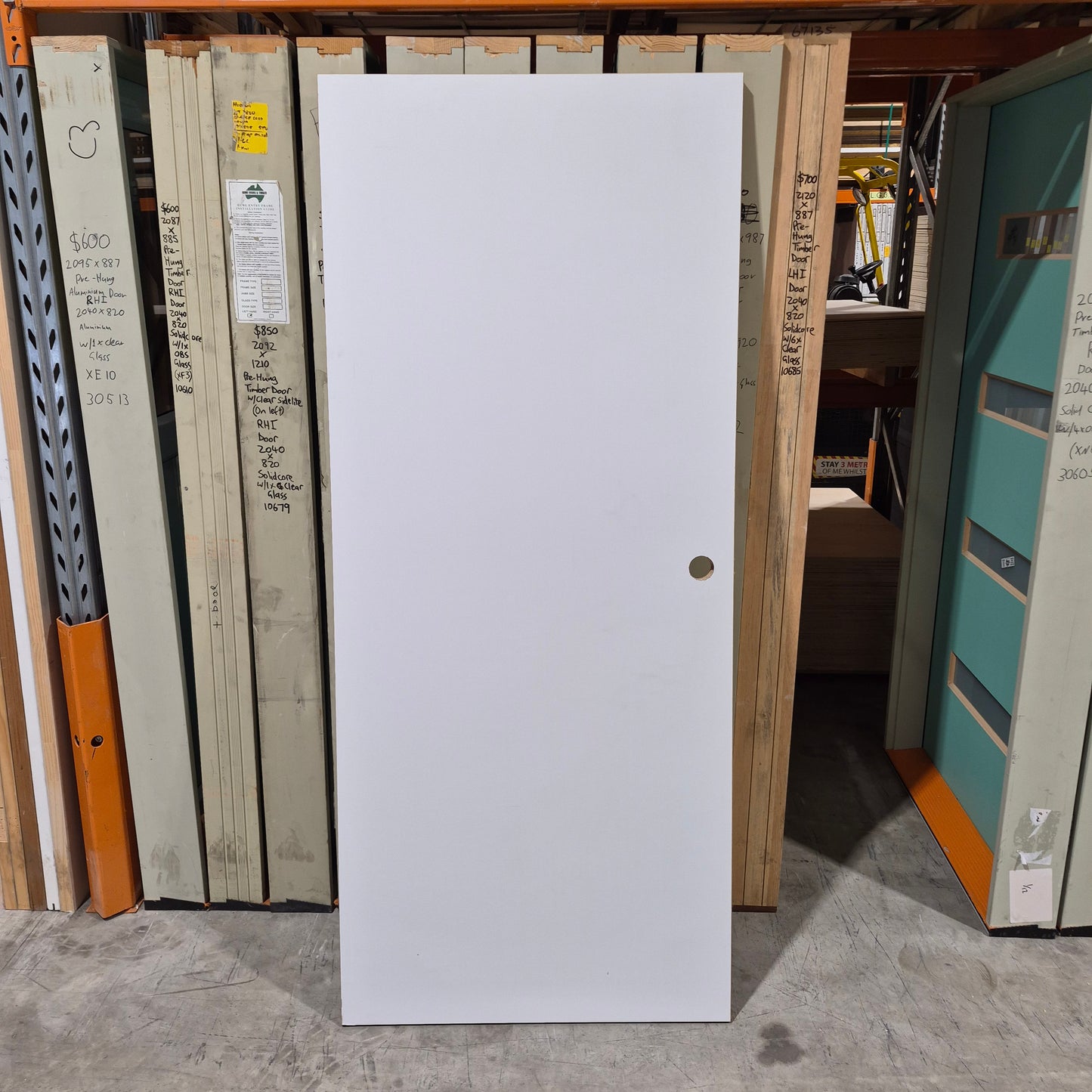 Timber Door - 2040h x 870w  Plain Hollow Internal Timber Door *Factory 2nd* 10688