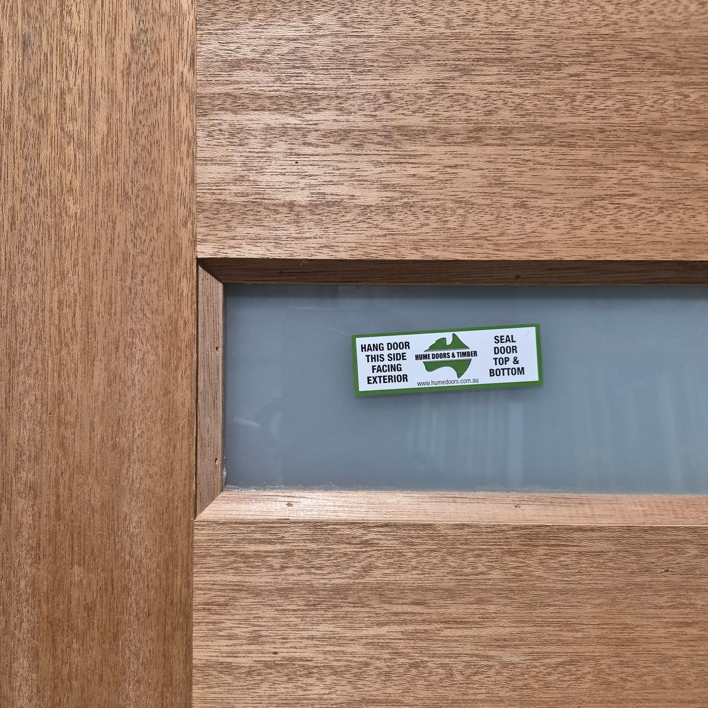 Timber Entry Door - Pre-Hung in a 2130h x 1087w Frame w/ 4 x Obscure Glass (XS11) *Factory 2nd* 10692