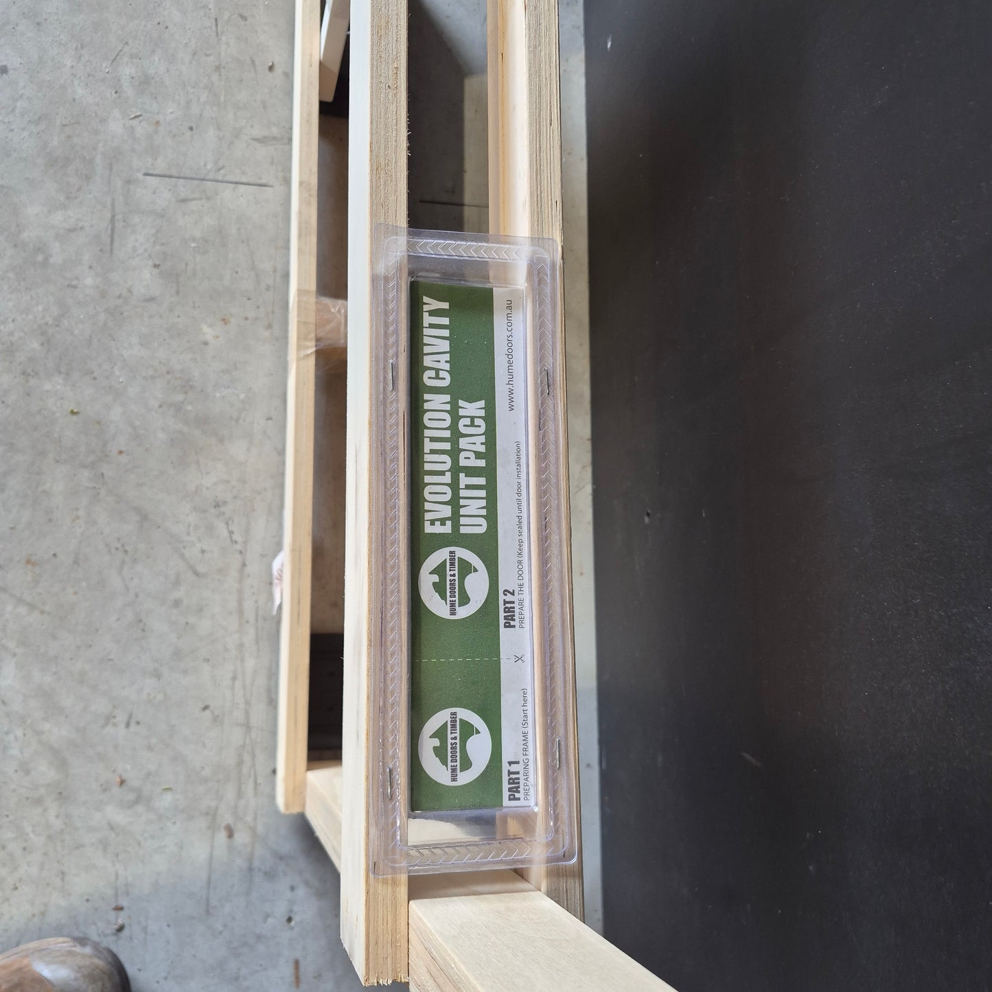 Cavity Slider Frame + Door - 2040h x 770w Hollow Core Internal w/ Pattern *Factory 2nd* SKU: 10700