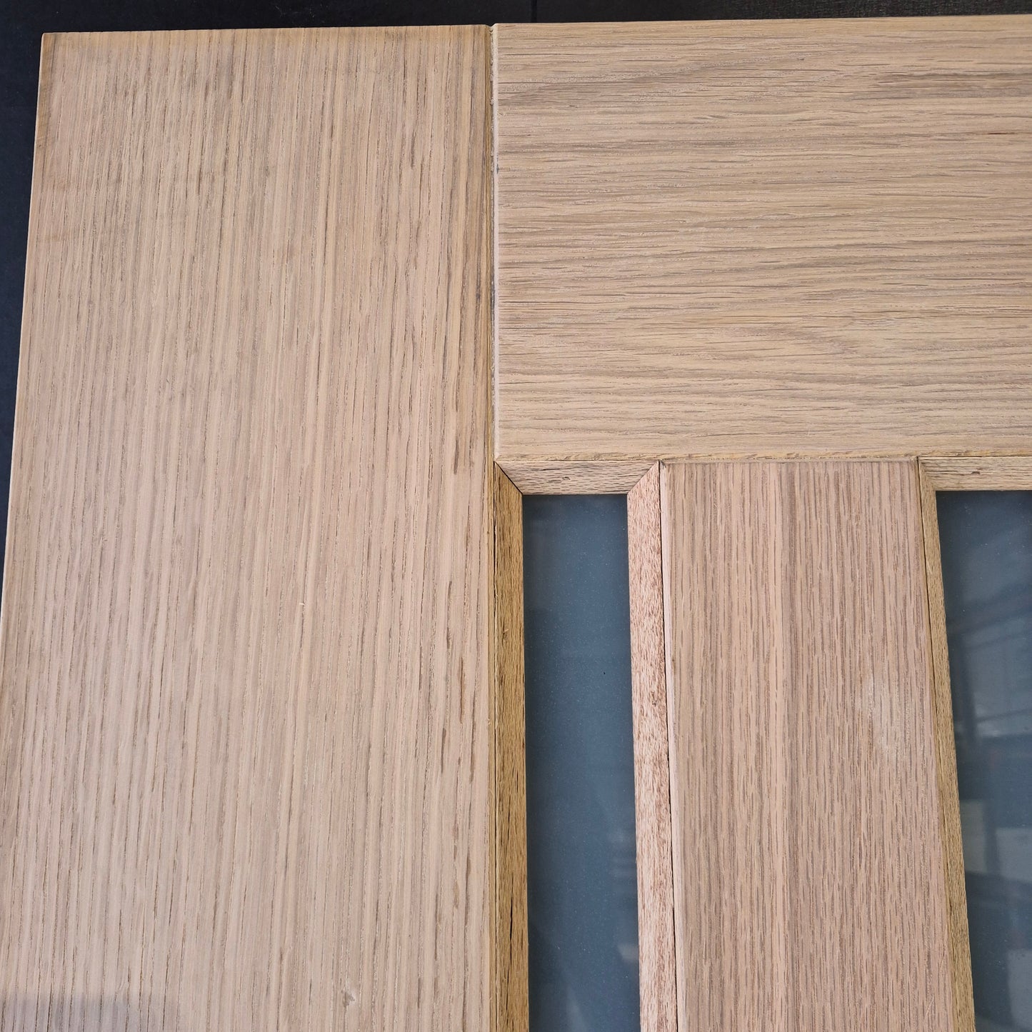Timber Entry Door - 2040h x 1020w Solid Core w/ 5 x Obscure Glass (AWOWS 5VG) *Factory 2nd* 10701