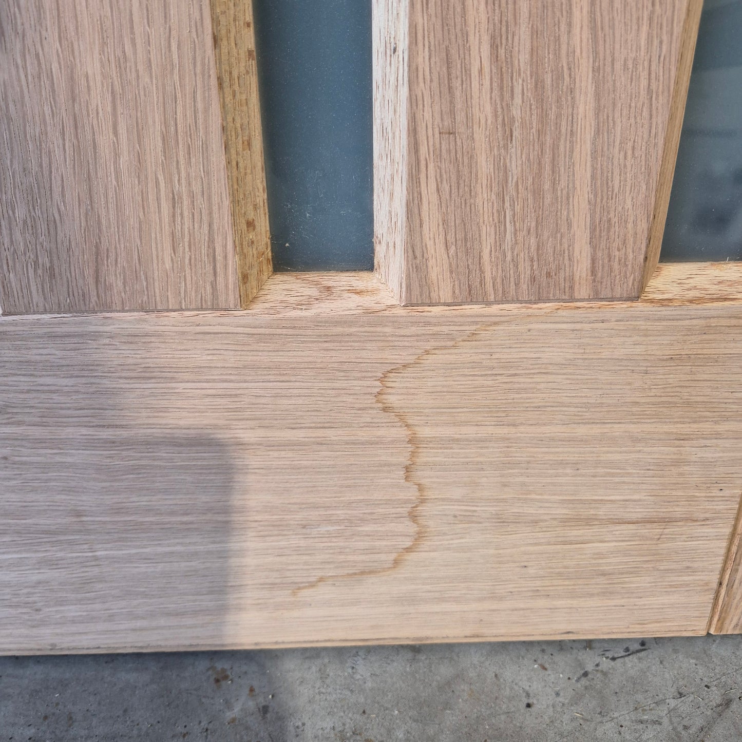 Timber Entry Door - 2040h x 1020w Solid Core w/ 5 x Obscure Glass (AWOWS 5VG) *Factory 2nd* 10701