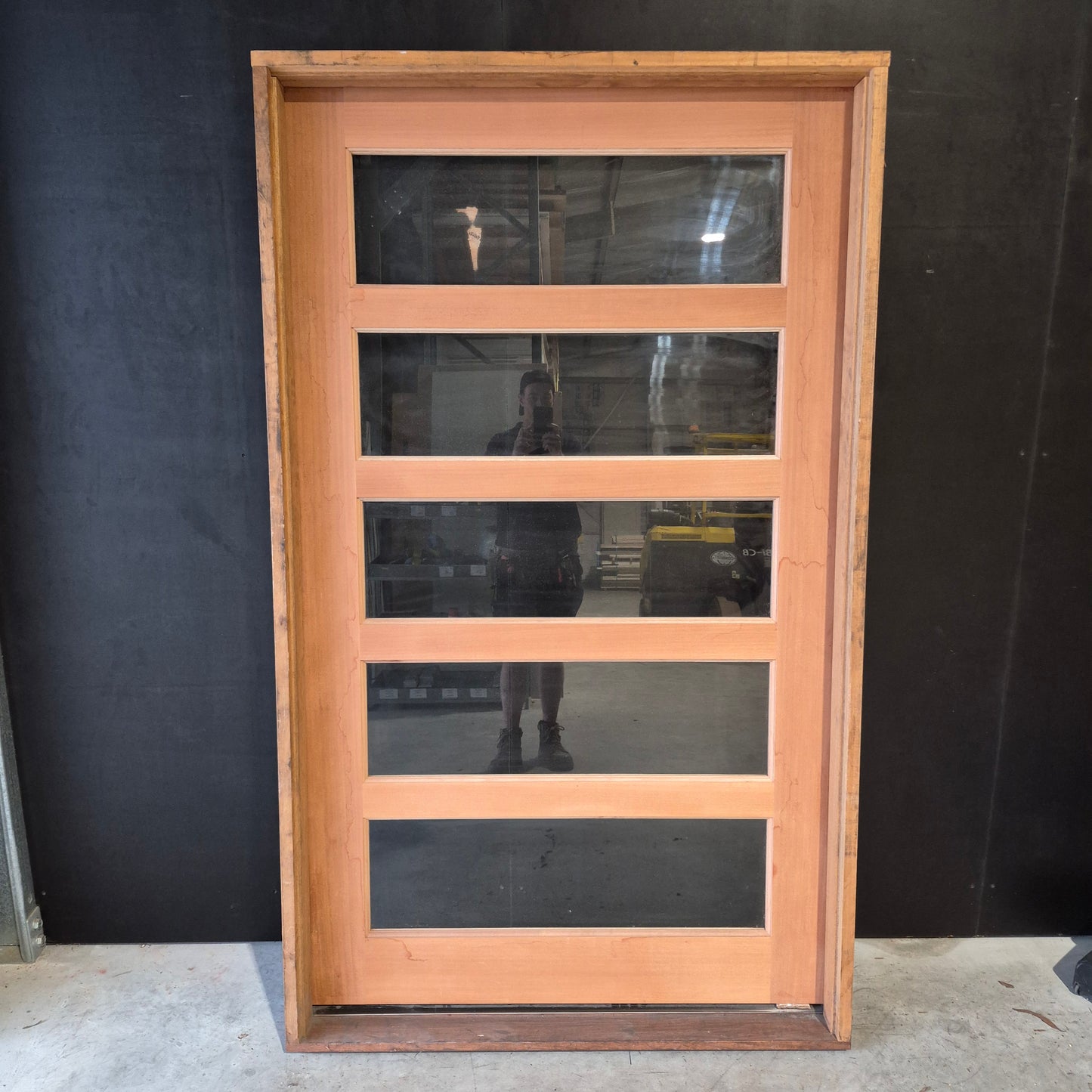 Timber Entry Door - Pre-Hung in a 2130h x 1267w Frame w/ 5 x Clear Glass *Factory 2nd* 10702