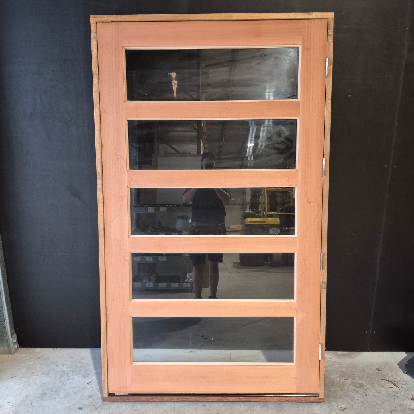 Timber Entry Door - Pre-Hung in a 2130h x 1267w Frame w/ 5 x Clear Glass *Factory 2nd* 10702