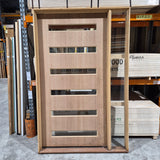 Timber Entry Door - Pre-Hung in a 2430h x 1570w Frame w/ 6 x Clear Glass *Factory 2nd* 10704