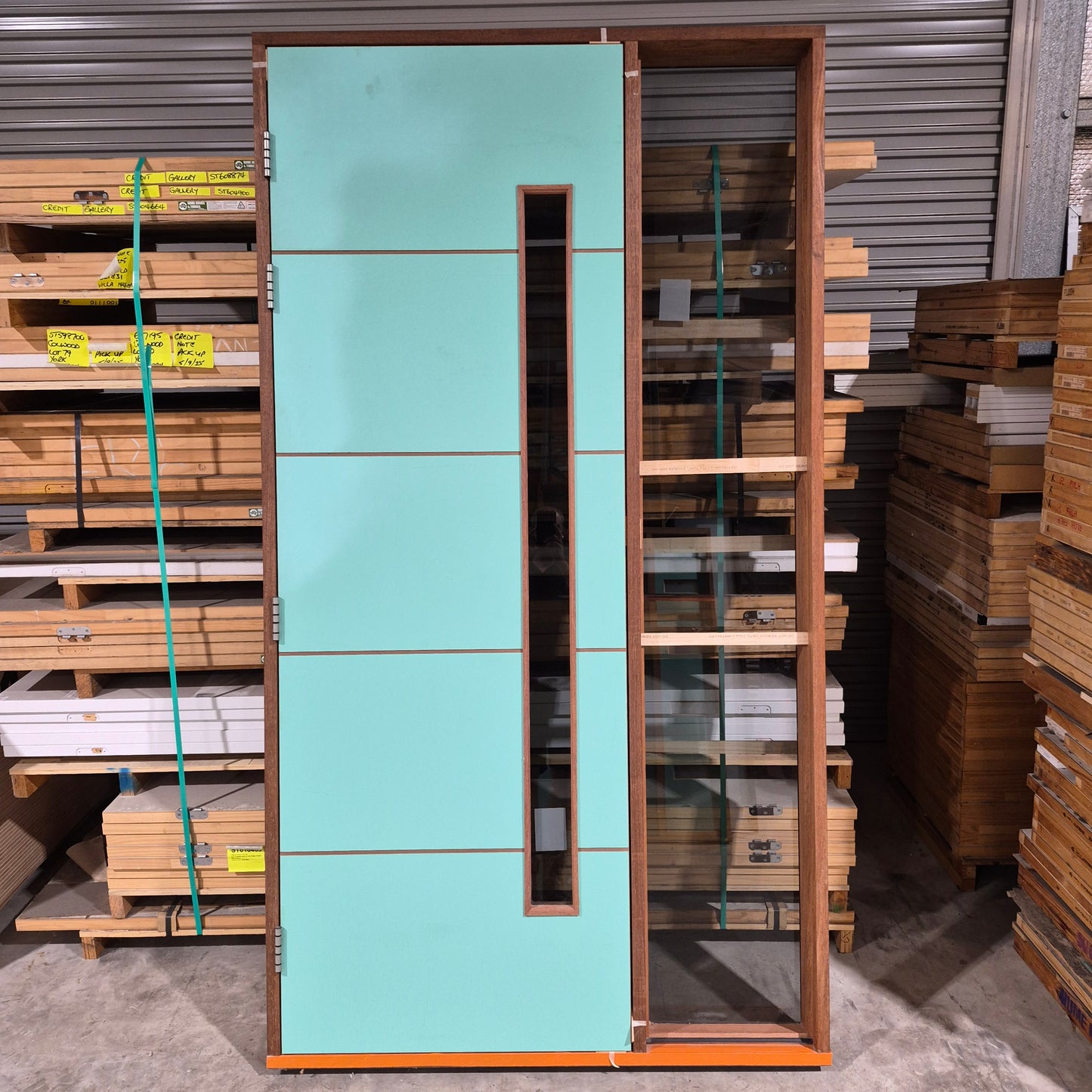 Timber Entry Door - Pre-Hung in a 2405h x 1317w Frame w/ 1 x Tinted Glass *Factory 2nd* 10707