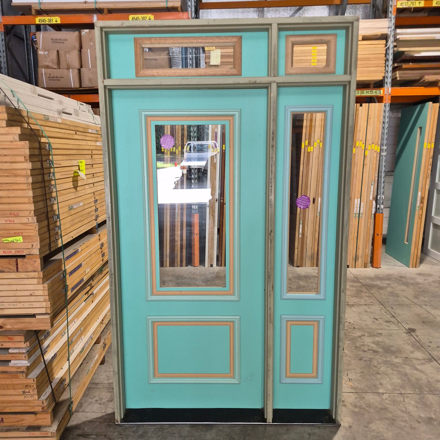 Timber Entry Door - Pre-Hung in a 2400h x 1418w Frame w/ 1 x Clear Glass *Factory 2nd* 10708