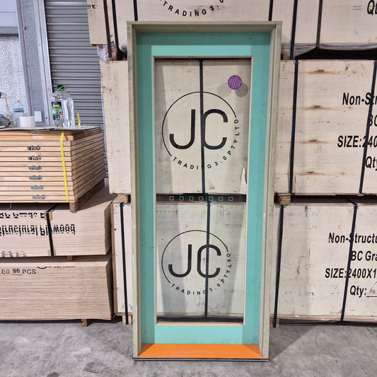 Timber Entry Door - Pre-Hung in a 2095h x 887w Frame w/ 1 x Clear Glass *Factory 2nd* 10722