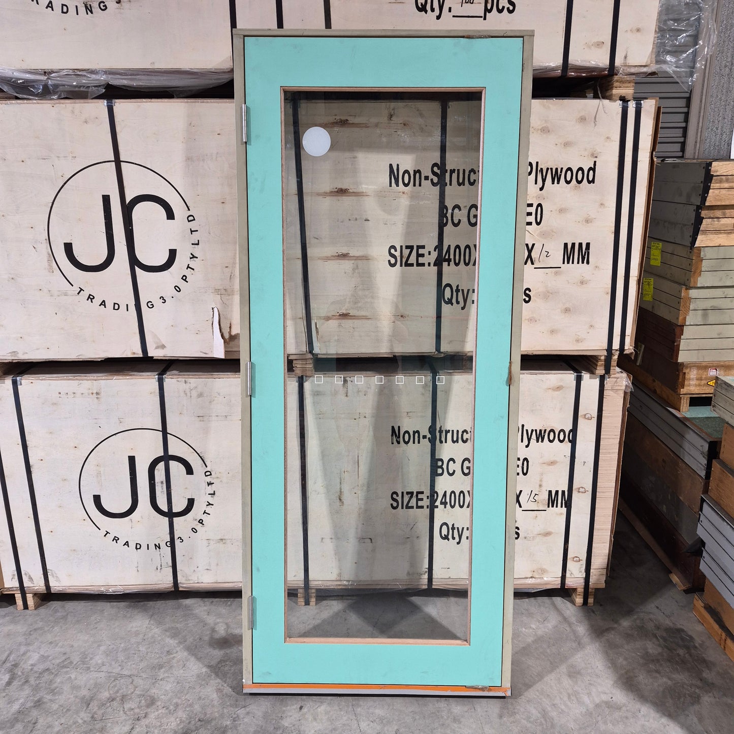 Timber Entry Door - Pre-Hung in a 2095h x 887w Frame w/ 1 x Clear Glass *Factory 2nd* 10722