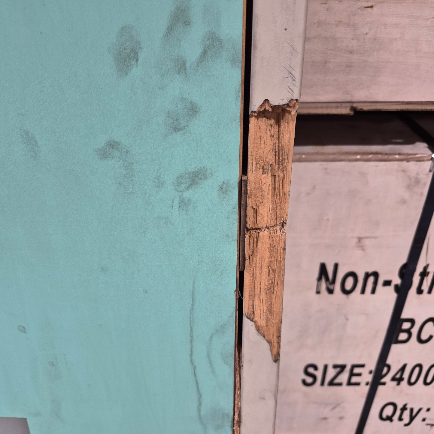 Timber Entry Door - Pre-Hung in a 2102h x 1085w Frame w/ 4 x Obscure Glass *Factory 2nd* 10724
