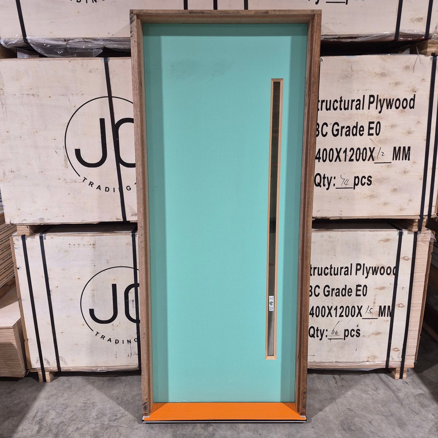 Timber Entry Door - Pre-Hung in a 2095h x 887w Frame w/ 1 x Clear Glass (VER1) *Factory 2nd* 10726