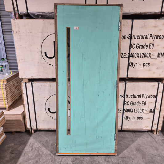Timber Entry Door - Pre-Hung in a 2095h x 887w Frame w/ 1 x Clear Glass (VER1) *Factory 2nd* 10726