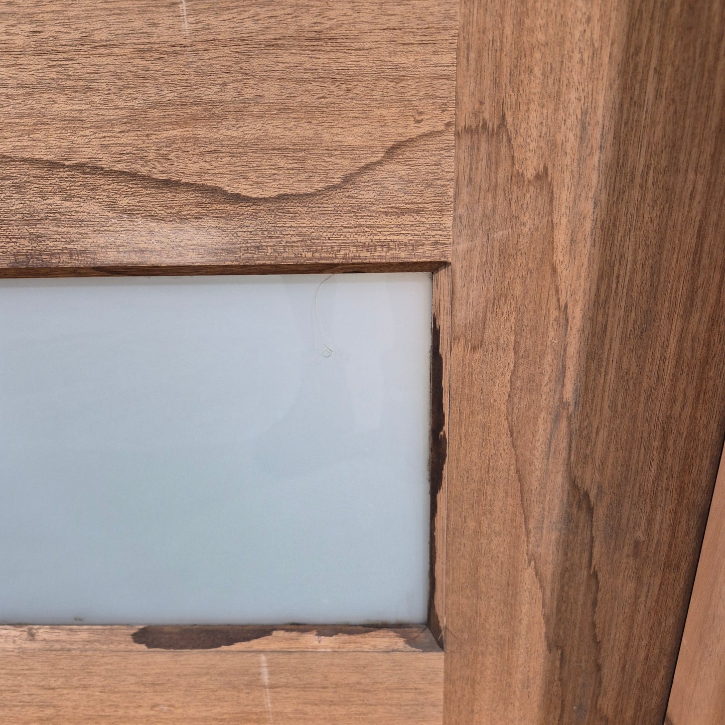 Timber Entry Door - Pre-Hung in a 2095h x 1267w Frame w/ 4 x Obscure Glass (XS24) *Factory 2nd* 10732