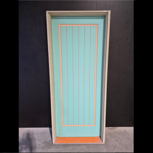 Timber Entry Door - Pre-Hung in a 2095h x 887w Frame w/ Pattern Both Sides (XV18) *Factory 2nd* 10743