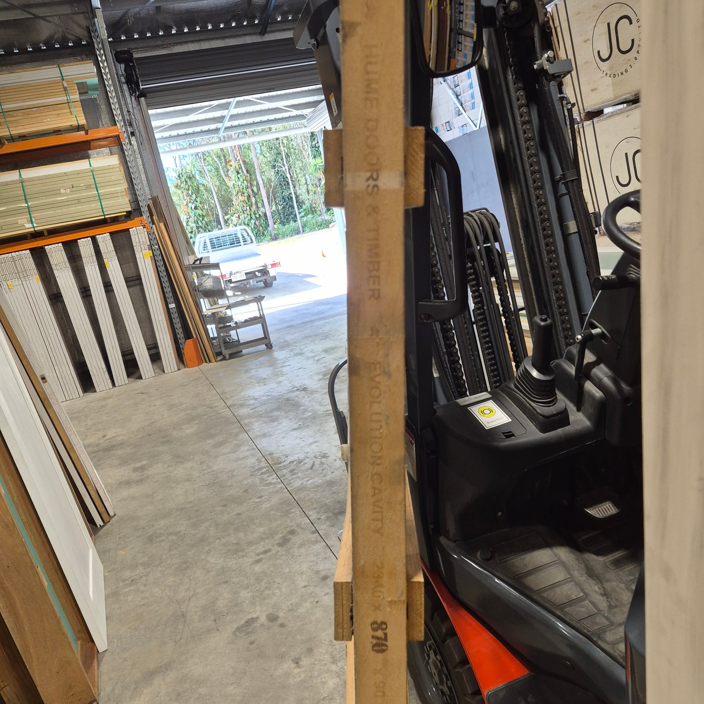 Cavity Slider Frame + Door - 2340h x 870w Hollow Core w/ Pattern (HA5) *Factory 2nd* SKU: 10750