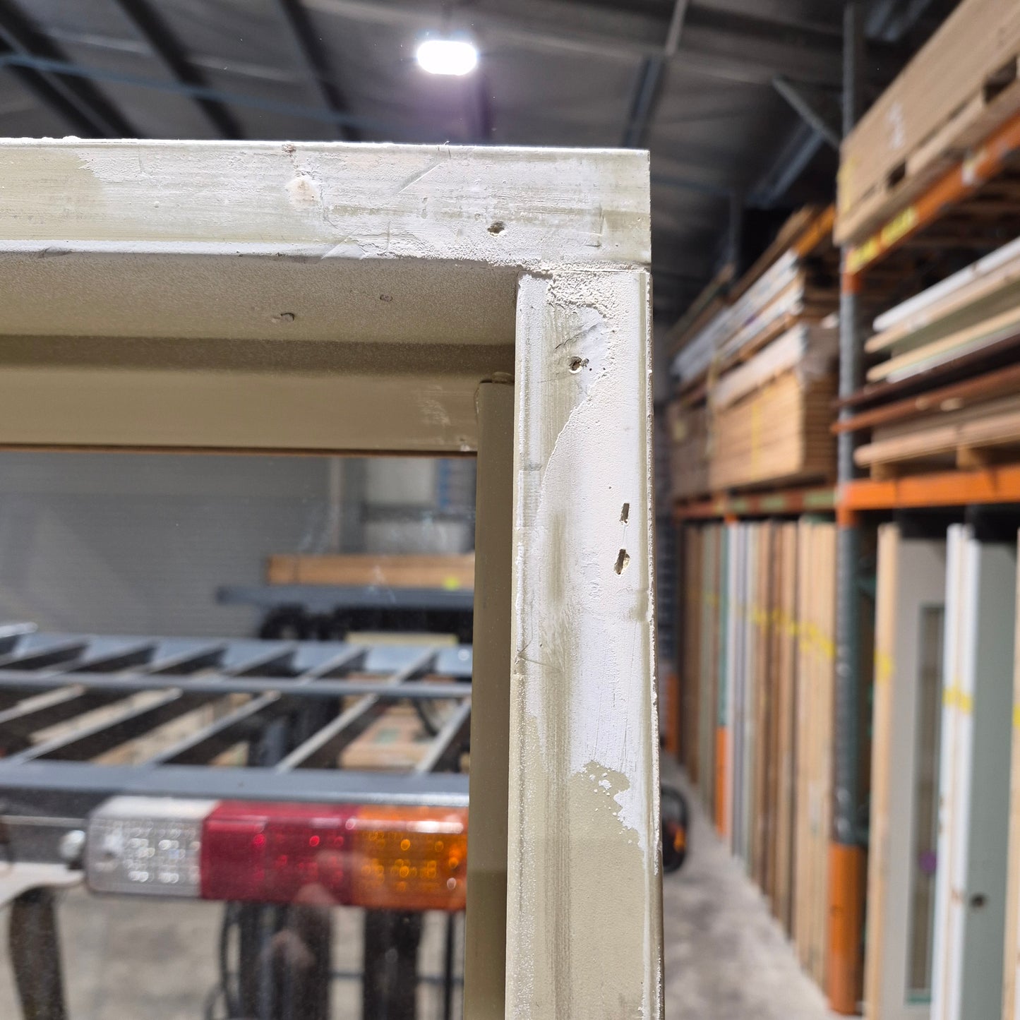 Timber Entry Door - Pre-Hung in a 2430h x 887w Frame w/ 1 x Clear Glass + Toplite *Factory 2nd* 10756