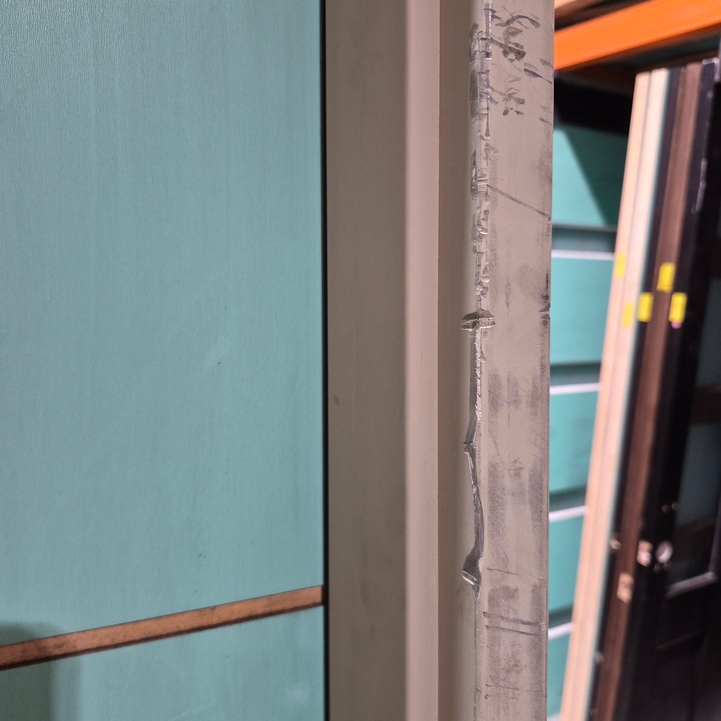 Timber Entry Door - Pre-Hung in a 2093h x 1410w Frame w/ 1 x Obscure Glass + Sidelite *Factory 2nd* 10758