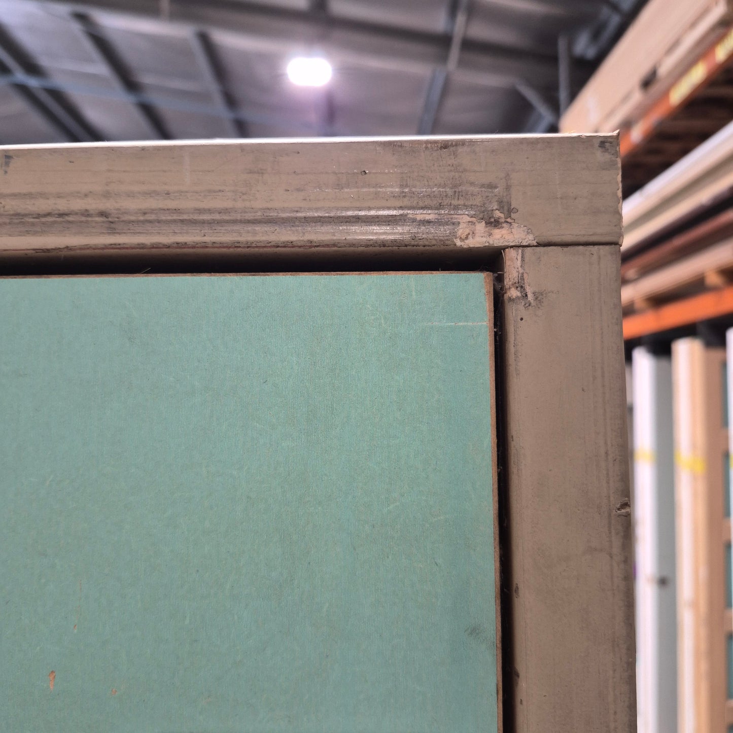 Timber Entry Door - Pre-Hung in a 2102h x 1310w Frame w/ 4 x Obscure Glass + Sidelite *Factory 2nd* 10759