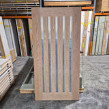 Timber Entry Door - 2040h x 1020w Solid Core w/ 5 x Obscure Glass (AWO 5VG) *Factory 2nd* 10761